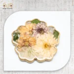 كوستر ورد طبيعي فاخر بحواف ذهبية