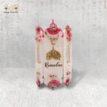 فانوس ريزن رمضاني وردي بلمسات ذهبية