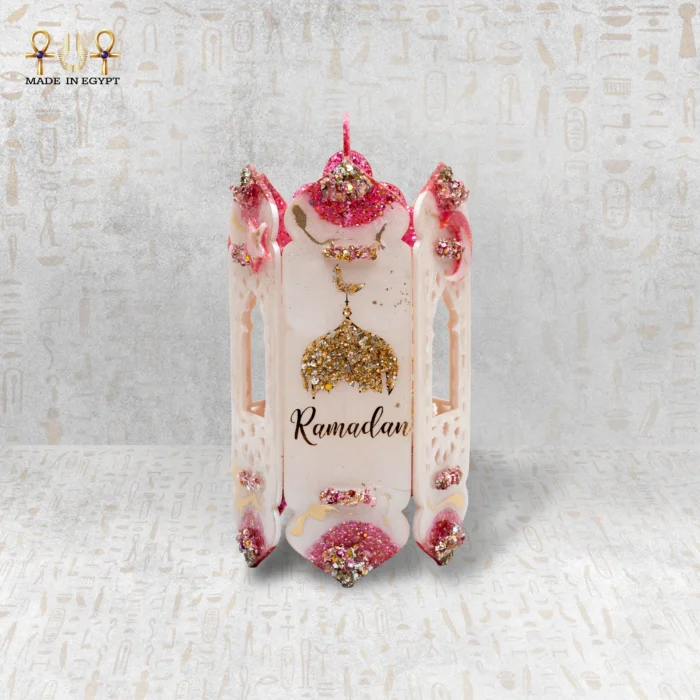 ⁦فانوس ريزن رمضاني وردي بلمسات ذهبية⁩ - الصورة ⁦1⁩