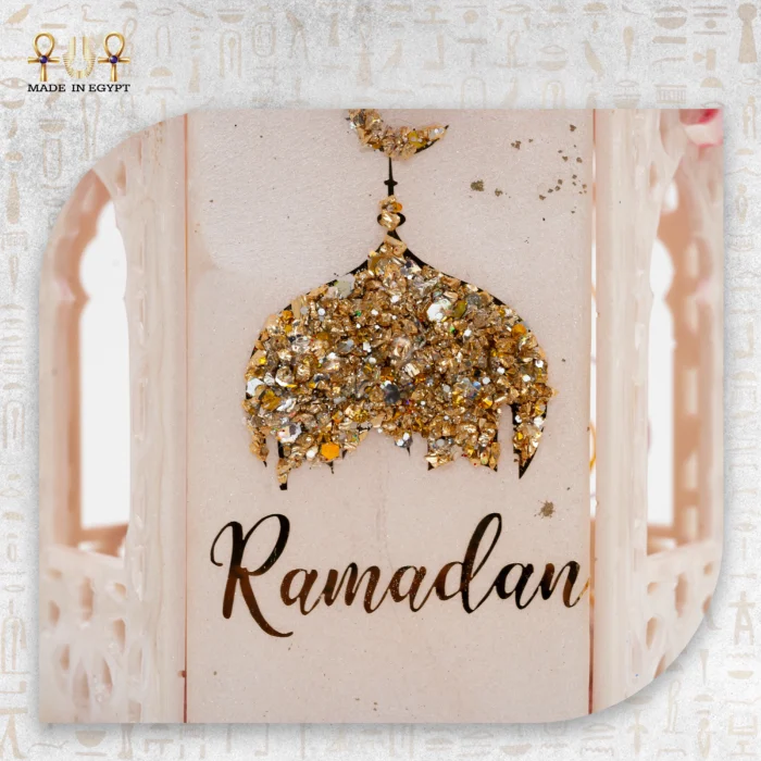 ⁦فانوس ريزن رمضاني وردي بلمسات ذهبية⁩ - الصورة ⁦5⁩