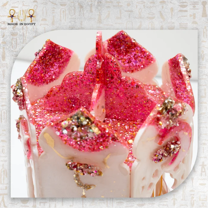 ⁦فانوس ريزن رمضاني وردي بلمسات ذهبية⁩ - الصورة ⁦6⁩