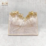 Cream Gold Edge Resin Coaster