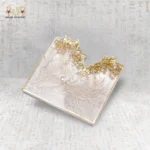 ⁦كوستر ريزن كريمي بحواف ذهبية⁩ - الصورة ⁦2⁩