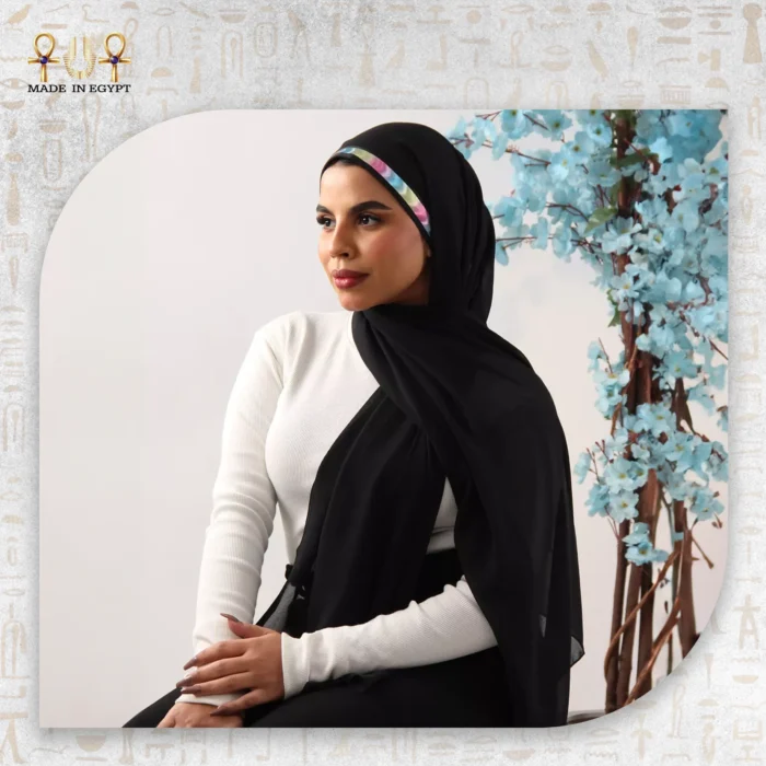 ⁦طرحة الليل بتصميم الرباط الملون⁩ - الصورة ⁦2⁩