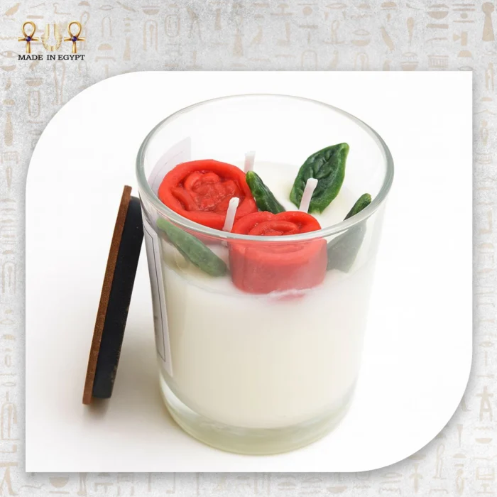 شمعة الورد الأحمر الفاخرة - Image 1