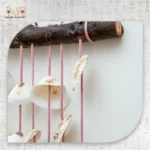 White Seashell Macrame Hanging with Wooden Branch - Image 2