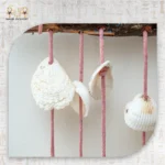 White Seashell Macrame Hanging with Wooden Branch - Image 3