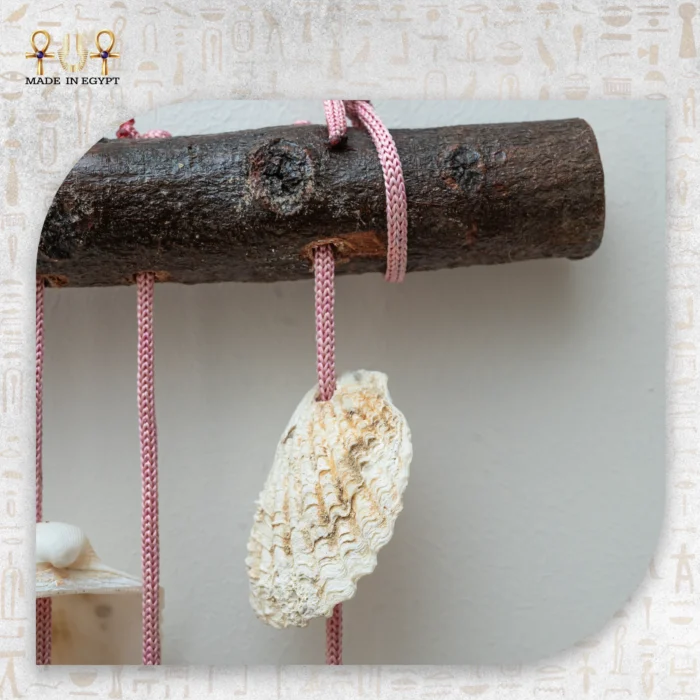 White Seashell Macrame Hanging with Wooden Branch - Image 4