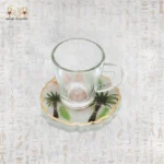⁦Tropical Resin Coaster & Glass Tray – Palm Paradise Edition⁩ - الصورة ⁦2⁩
