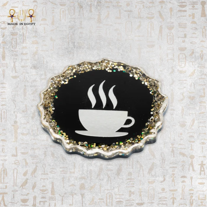 ⁦Golden Coffee Resin Coaster⁩ - الصورة ⁦1⁩