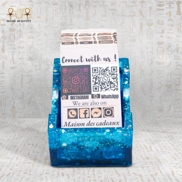 Ocean Blue Resin Card Holder - Image 1