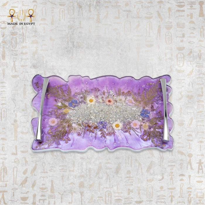 ⁦صينية ريزن بنفسجية مزهرة فاخرة⁩ - الصورة ⁦1⁩