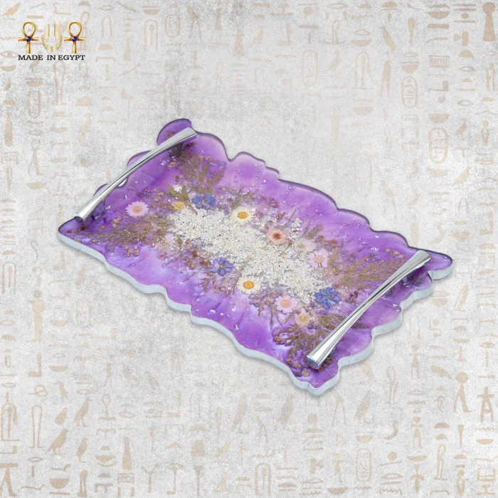 ⁦صينية ريزن بنفسجية مزهرة فاخرة⁩ - الصورة ⁦2⁩