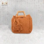 Elegant Square Crochet Bag with Tassel