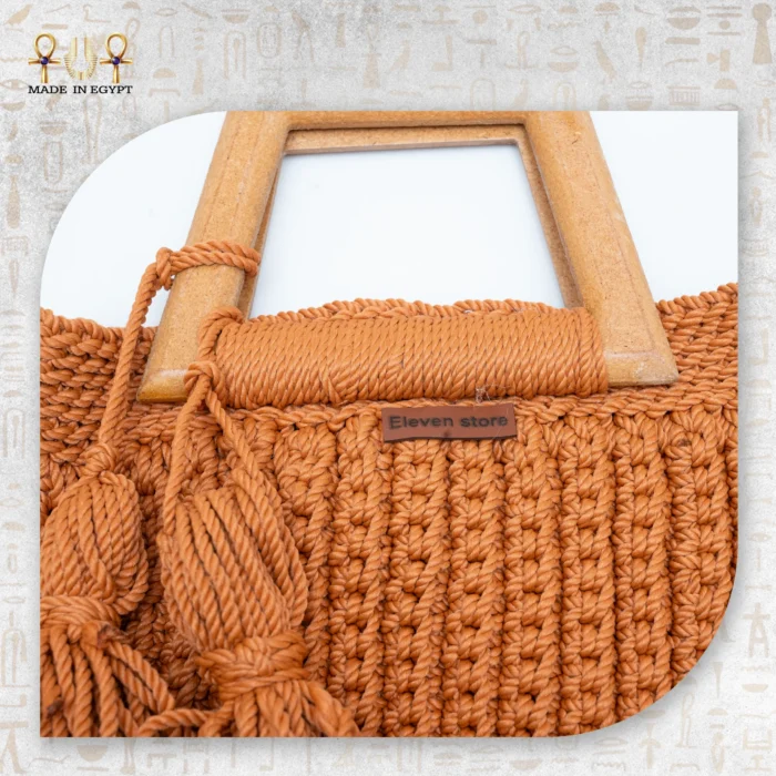 Elegant Square Crochet Bag with Tassel - Image 2
