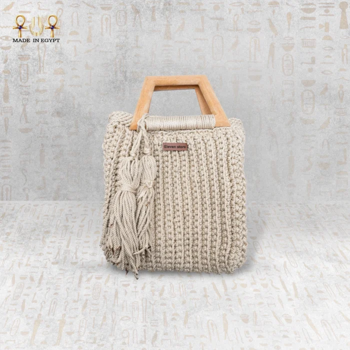 Elegant Square Crochet Bag with Tassel - Image 4