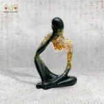 Luxury Resin Thinker Figurine – Gold & Green Design