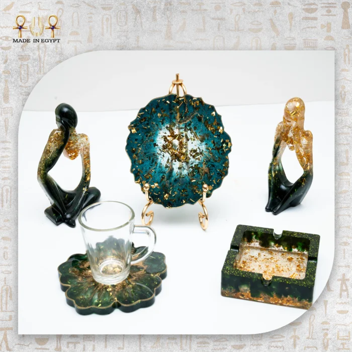 Luxury Resin Collection – Green & Gold Edition - Image 1
