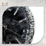 Luxury Resin Wall Clock – Black & Silver Design - Image 2