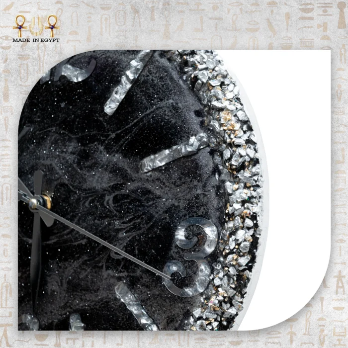 Luxury Resin Wall Clock – Black & Silver Design - Image 2