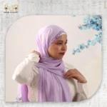 ⁦طرحة اللافندر بتصميم الرباط الأنيق⁩ - الصورة ⁦2⁩