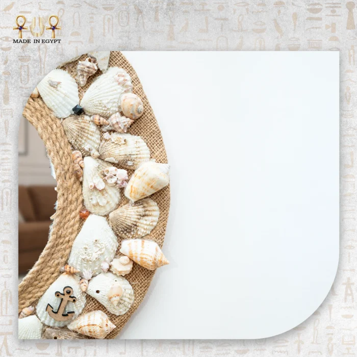 Seashell Mirror with Rope & Burlap Frame - Image 2