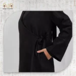 Elegant Wrap Abaya with a Basic Black Dress - Image 2