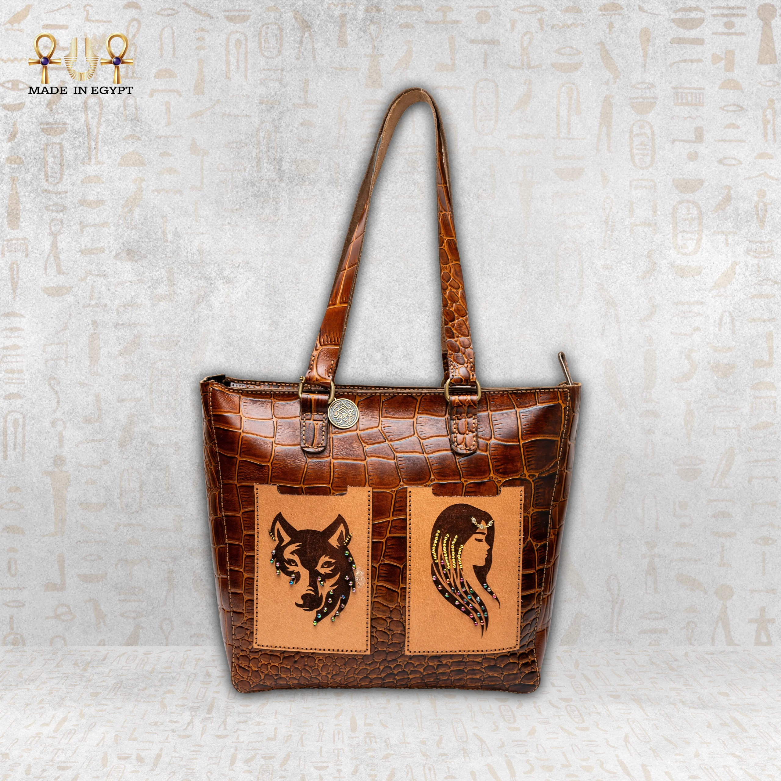 @14BSpirit of Femininity Embroidered Leather Tote Spirit of Femininity Embroidered Leather Tote - Image 1