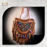 Bohemian Embroidered Leather Fringe Bag - Image 3