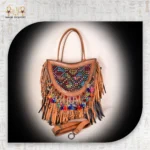 Bohemian Embroidered Leather Fringe Bag - Image 2