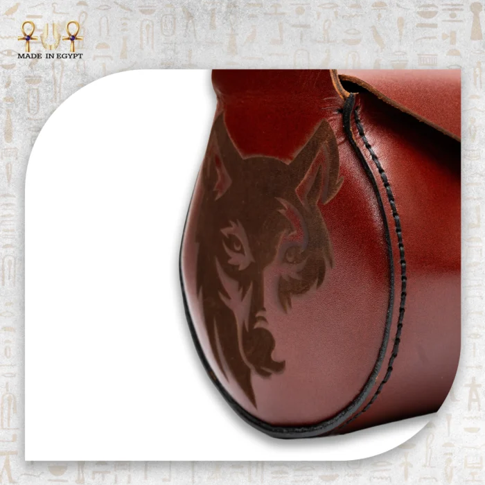 Natural Leather Wolf Crossbody Bag - Image 4