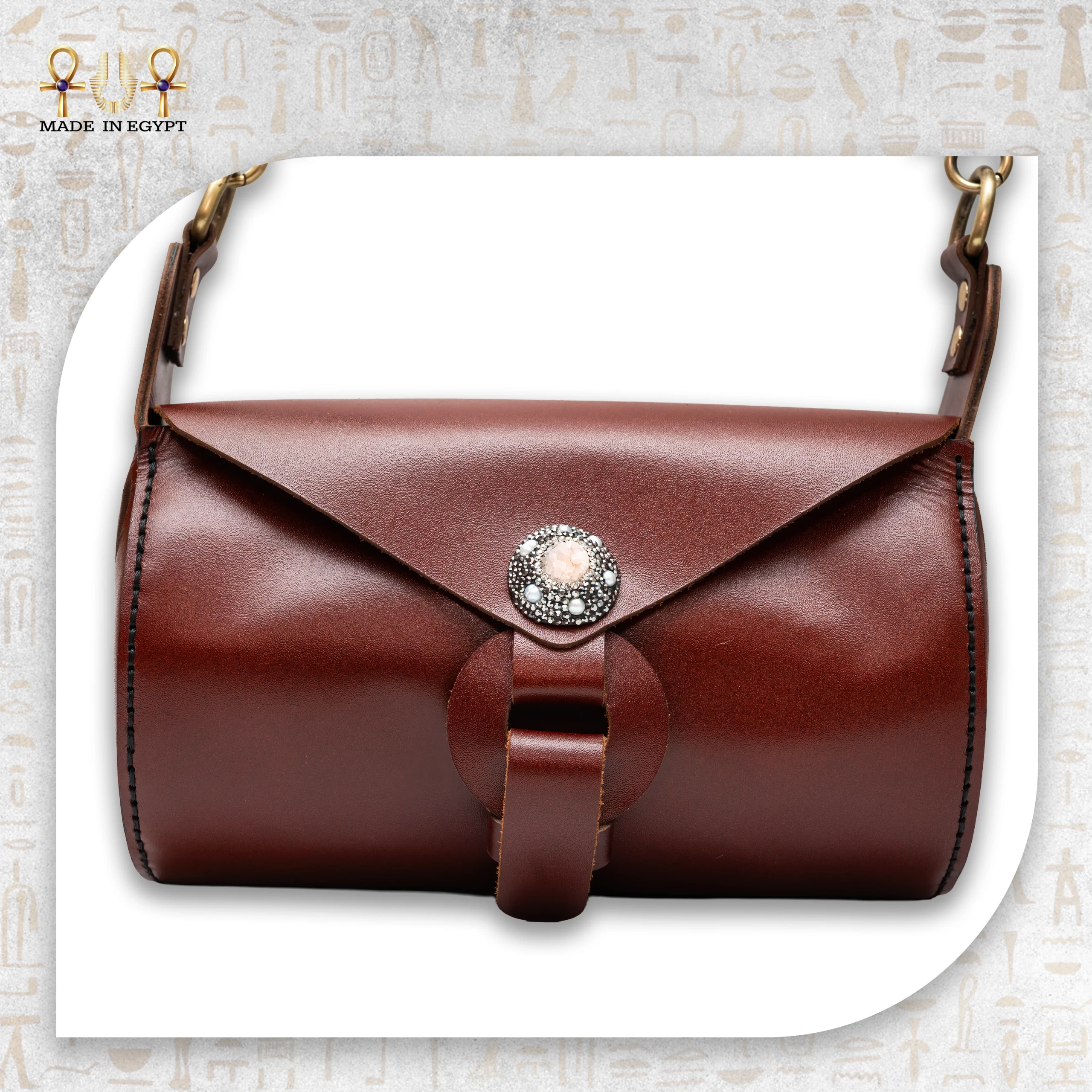 @22DNatural Leather Wolf Crossbody Bag Natural Leather Wolf Crossbody Bag - Image 1