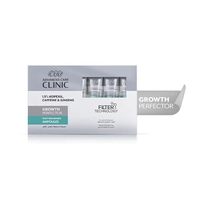 2LEwxcrWvltKQQjp6QH47lpNZTzPNnLSaXADu65t.jpg Eva Advanced Care Clinic Growth Perfector Root Recharging Ampoules For Weak & Falling Hair 6 Ml × 7 Ampoules - الصورة 1