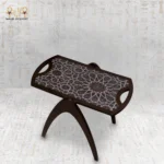Luxury Wooden Serving Tray Table with Islamic Pattern