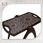 ⁦Luxury Wooden Serving Tray Table with Islamic Pattern⁩ - الصورة ⁦3⁩