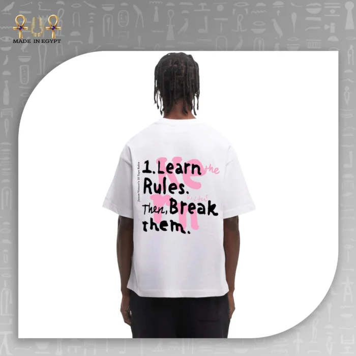 ⁦تيشيرت أوفر سايز Learn The Rules Break Them⁩ - الصورة ⁦2⁩