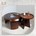 Modern Wood & Glass Coffee Table Set