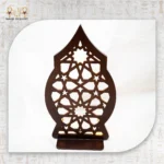 Black Decorative Metal Lantern with Islamic Geometric Design