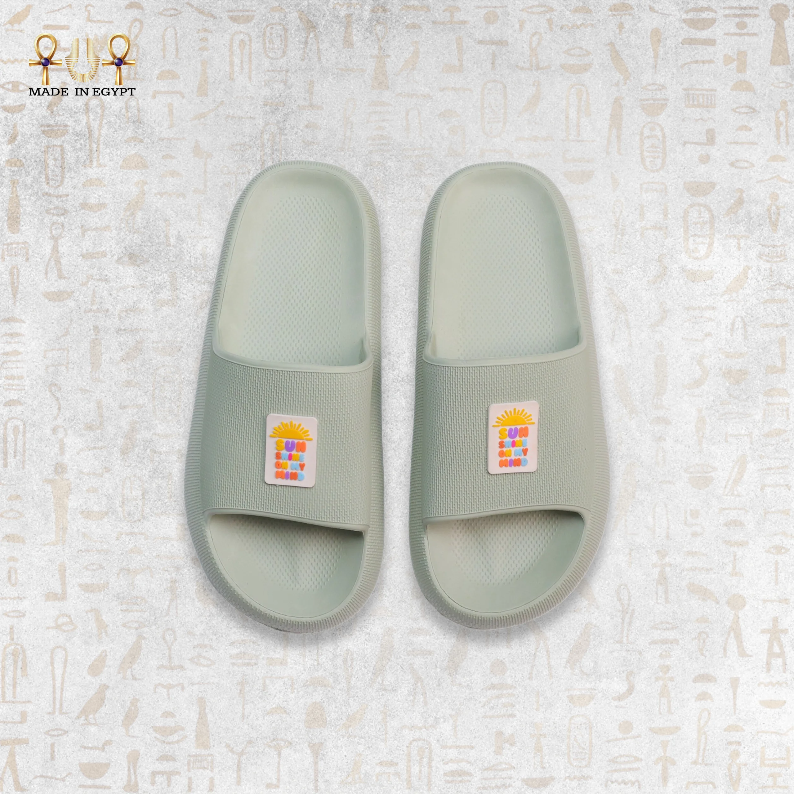 @17C Uni Pamp Women Slides – Sunrise(1) Uni Pamp Sunrise Light Green Women Slides - Image 1