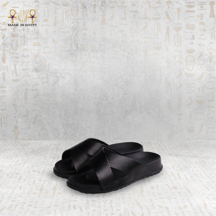 Uni Pamp Sunrise Black Cross Strap Women Slides - Image 5