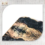 ⁦Decorative Wooden Console Table with Black & Gold Marble Top⁩ - الصورة ⁦3⁩