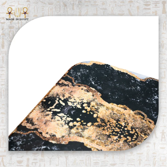 ⁦Decorative Wooden Console Table with Black & Gold Marble Top⁩ - الصورة ⁦3⁩