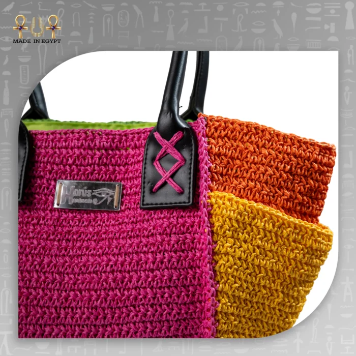 Handmade Raffia Lined Bag - Image 4