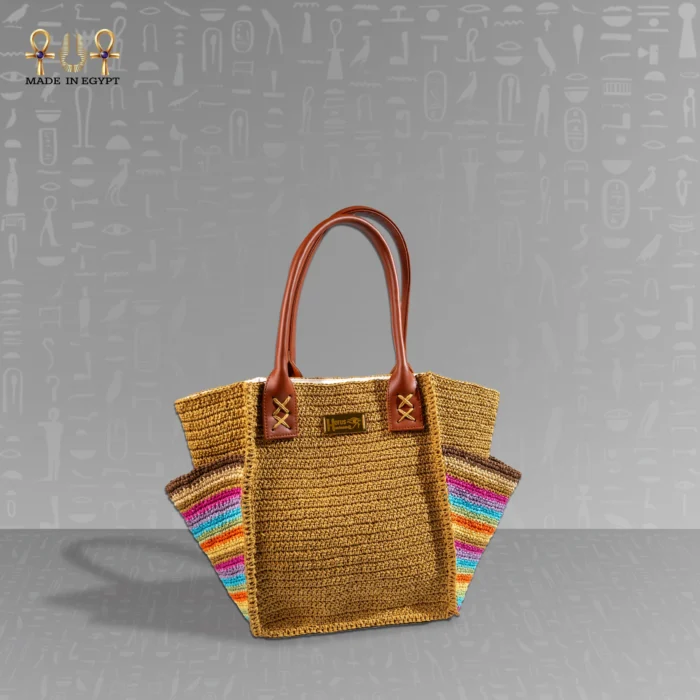 Handmade Raffia Lined Bag - Image 8