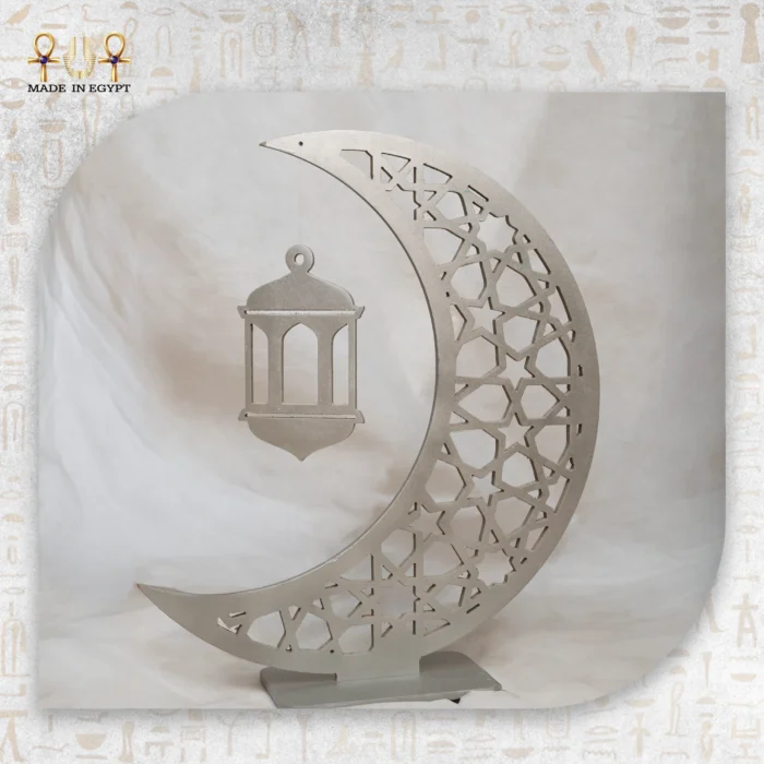 ⁦Champagne Wooden Crescent Décor with Hanging Lantern⁩ - الصورة ⁦8⁩