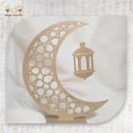 ⁦Champagne Wooden Crescent Décor with Hanging Lantern⁩ - الصورة ⁦6⁩