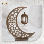 ⁦Champagne Wooden Crescent Décor with Hanging Lantern⁩ - الصورة ⁦3⁩