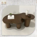 Round Coffee Table Set with Ball Design