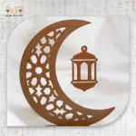 ⁦Golden Wooden Crescent Décor with Hanging Lantern⁩ - الصورة ⁦8⁩