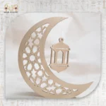 ⁦Golden Wooden Crescent Décor with Hanging Lantern⁩ - الصورة ⁦4⁩